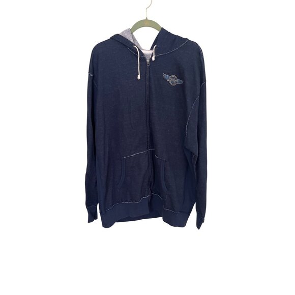 Mickeys Motorcycle Disney Parks Mens Hoodie Sweatshirt XXL Blue Graphic - Picture 2 of 12